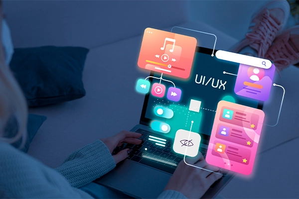 Interfaz gráfica de usuario mostrando herramientas para diseño web centrado en la experiencia del usuario y bienestar digital.