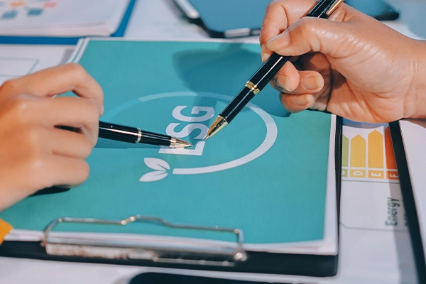 Strategic rebranding process with logo redesign on a workspace